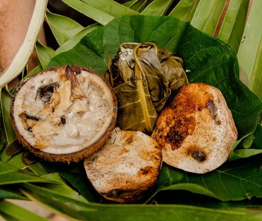 Samoa Mutfağı, Güney Pasifik’in tropikal adası Samoa’nın zengin kültürel geçmişini yansıtan bir gastronomi anlayışıdır. Yüzyıllardır yerli halk, ada kaynaklarını ve deniz ürünlerini kullanarak kendine özgü tarifler geliştirmiştir. Balık ve diğer deniz ürünleri, kök sebzeler, tropikal meyveler ve hindistancevizi, Samoa mutfağının temel ögelerindendir. Konulu bir haber görseli.