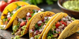 Tacos, Meksika mutfağının en bilinen ve en sevilen yemeklerinden biridir. Tarihi Aztekler dönemine kadar uzanan bu yemek, mısır ekmeğinin içine konulan et, sebze ve soslarla hazırlanmıştır. Geleneksel olarak elde yenilen tacos, hem pratik hem de doyurucu bir lezzet olarak halk arasında hızla yayılmıştır. Konulu bir haber görseli.